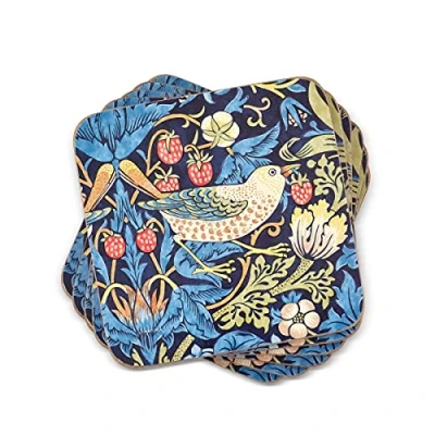 Obrázek Portmeirion Home &amp; Gifts Pimpernel Strawberry Thief modrá podložka 6dílná sada (vícebarevná)