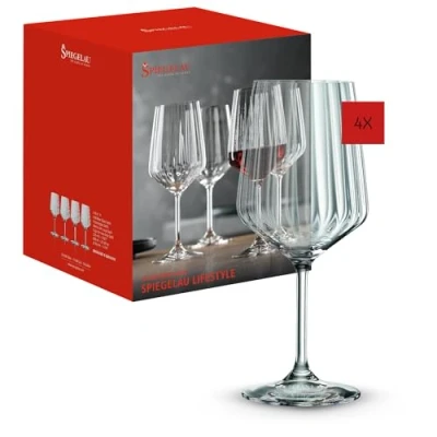 Obrázek Spiegelau &amp; Nachtmann, 4dílná sada sklenic na červené víno, křišťálové sklo, 630 ml, LifeStyle, 4450171