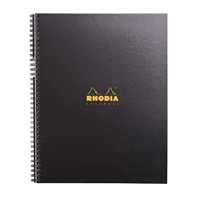 Obrázek Rhodia 191301C Rhodiactive zápisník (recyklovaný papír, DIN A4, čtverečkovaný, 4násobně děrovaný, 3 záložky, 90 g, 21 x 29,7 cm, 80 listů) 1 kus černý