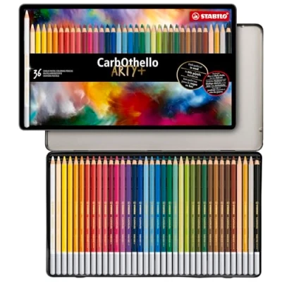 Obrázek Pastelová křídová tužka STABILO CarbOthello ARTY+ 36 ks kovové pouzdro s různými barvami