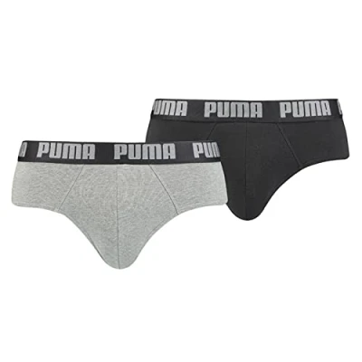 Obrázek Puma Basic Brief 2 PACK Kalhotky, Muži, Velikost: Medium, Dark grey melange/black
