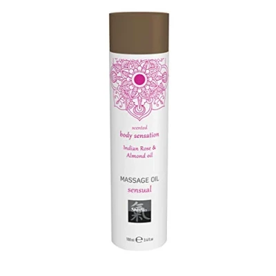 Obrázek HOT SHIATSU Masážní olej sensual Indian Rose &amp; Almond oil. na bázi přírodních olejů. Více zábavy a erotiky při partnerské masáži, 106 g, 67003