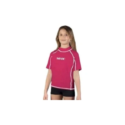 Obrázek Seac T Sun Short Kid, Rash Guard zum Schwimmen, Surfen, Tauchen, UV Schutz, rosa, 9 Jahren