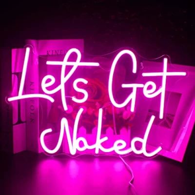 Obrázek Looklight Let&#039;s Get Naked Neonschild Rosa Led Neon Licht Sexy Buchstabe Neonlicht Zeichen USB für Schlafzimmer Badezimmer Haus Bar Geburtstag Hochzeit Party Geschenk