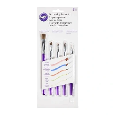 Obrázek Wilton sada dekorativních štětců, štětců pro DIY koláče, cupcakes a cukroví, nástroj na pečení, kartáče dort, zdobení dortů / malování sada/5