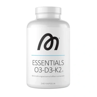 Obrázek MORE Essentials O3 D3 K2, 240 kapslí s rybím olejem se 1000 mg EPA a 500 DHA denně, Vitamin &amp; pouzdro kapsle z hovězí želatiny