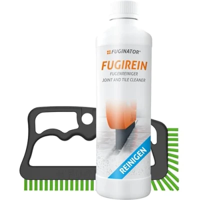 Obrázek FUGINATOR® kartáč na spáry šedá/zelená vč. čističe spár 250 ml sada čištění v koupelně, kuchyni a domácnosti