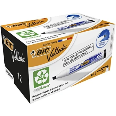 Obrázek BIC Velleda 1751 popisovač na bílou tabuli (3,7 5,5 mm) 12 kusů černý