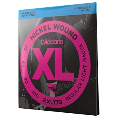 Obrázek D&#039;Addario E Basové kytarové struny Bass pro basovou kytaru Guitar EXL170 Light, 45100 Long Scale