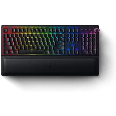 Obrázek Razer BlackWidow V3 Pro (Green Switch) bezdrátová mechanická herní klávesnice (klikací mechanické spínače, RGB chroma, opěrka dlaní, Bluetooth, USB C) rozložení qwerty US černá