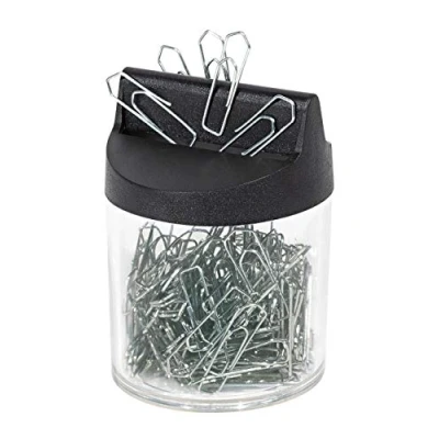 Obrázek Wedo 2705154 dávkovač sponek (s kulatým magnetem, 125 kancelářských sponek) stříbrný/průhledný