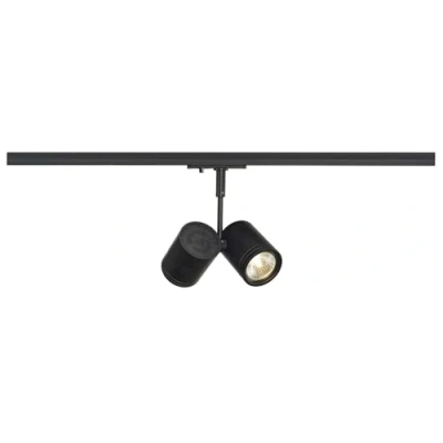 Obrázek SLV BIMA LED zářič 1fázový, otočný a kolejnicový reflektor, stropní svítidlo, systém, vnitřní svítidlo 2xGU10, vč. 1fázového adaptéru, černý