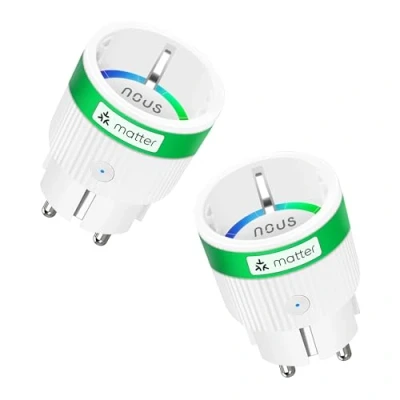Obrázek Chytrá Wi Fi zásuvka se spotřebou proudu, 16 A 3840 W, kompatibilní s Alexa, Google Home, Tuya, NOUS App, Smart Things, dálkové ovládání pomocí aplikace, 2,4 GHz WiFi, IP20,