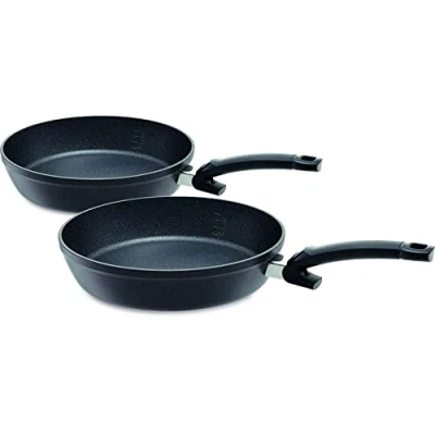 Obrázek Fissler Výhodná sada Adamant Comfort / 2 ks (24 cm + 28 cm) povrstvené hliníkové pánve nepřilnavá pánev, odolná proti poškrábání, vhodná pro indukci, černá