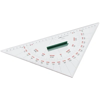 Obrázek Linex Námořní úhloměr 3200 MRH, navigační trojúhelník, 32 cm s rukojetí, měřící stupnice délky 15 0 mm