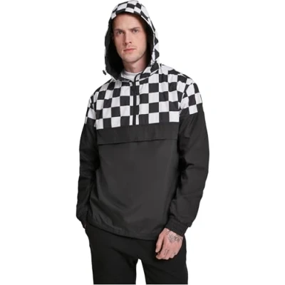 Obrázek Urban Classics Check PULL OVER Jacket Větrovka, Muži, Velikost: Medium, Black/chess