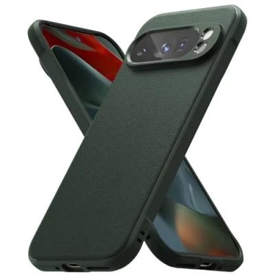 Obrázek Ringke Onyx kompatibilní s Google Pixel 9 Pro, [pevné uchycení] protiskluzové proti otiskům prstů stylové nárazuvzdorné odolné poškrábání TPU pouzdro na mobil tmavě zelené