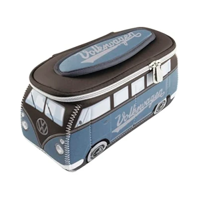 Obrázek Brisa VW Collection Volkswagen Neoprene Universal Makeup Cosmetics Toiletry Travel Pharmacy Bag in T1 Bus Design (Petrol/Brown), petrolejová/hnědá, Velká (30 x 14 12 cm)