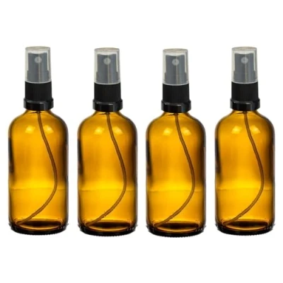 Obrázek AP 4x lékárnická lahvička s rozprašovačem 100 ml, hnědé sklo