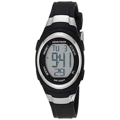 Obrázek Armitron 45/7030 dámské náramkové hodinky, sportovní digitální chronograf, řemínek z pryskyřice, černá, 45/7034BLK