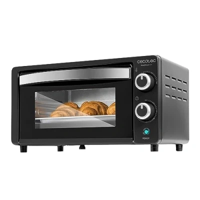 Obrázek Cecotec Tischofen Bake&amp;Toast 1090 Black, 10 L, 1000 W, 60 Minuten Timer, Temperaturregelung bis zu 230ºC, Backblech, Grillrost und Zange mit Griff