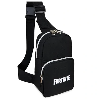 Obrázek Fortnite Chlapecká taška přes rameno se 2 přihrádkami a nastavitelným popruhem dárek pro děti, černá