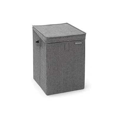 Obrázek Brabantia Wäschebox Stapelbar Wäschekorb Leicht zu befüllen und entleeren Großes Volumen Schnell flach zusammengefaltet Leichte stabile Griffe Grau 35 L 37.0 x 44.5 32.0 cm