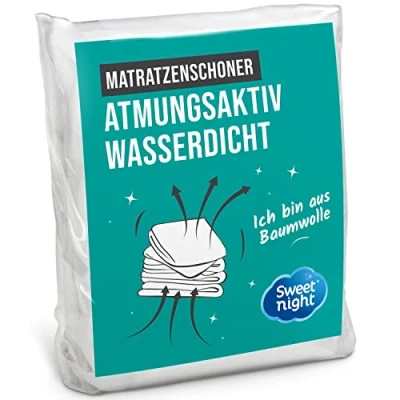 Obrázek Sweetnight Matratzenschoner 160x200 cm Baumwoll Wasserdichte und saugfähig Matratzenauflage Leise atmungsaktiv