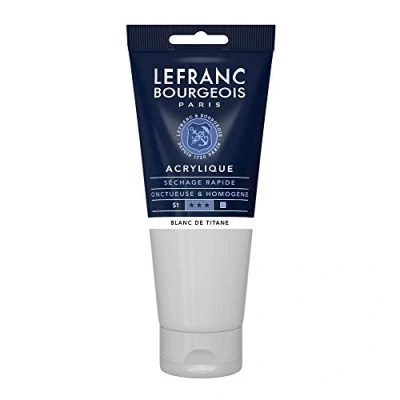 Obrázek Lefranc Bourgeois akrylová barva 300452 Fine titanová bílá, tuba 200 ml, krémová na vodní bázi, rychleschnoucí, stálá světle, voděodolná