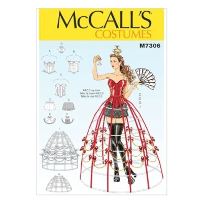 Obrázek McCall&#039;s Patterns střih 7306 E5, dámské kostýmy, velikosti 42 50, vinyl, vícebarevný, (14 16 18 20 22)
