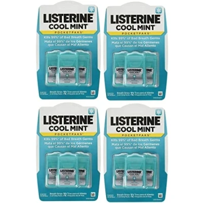 Obrázek Listerine PocketPaks, Cool Mint, 24 proužků (Pack of 12) by
