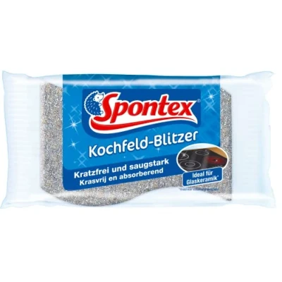 Obrázek Spontex Blesk varné desky, čisticí houba pro sklokeramiku a citlivé povrchy, ideální na neškrábe savá, 1 kus (1 balení)