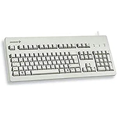 Obrázek CHERRY G80 3000, kabelová mechanická klávesnice, rozložení EU (QWERTY), USB přípojka, robustní, programovatelná tlačítka, spínače MX BROWN, světle šedá
