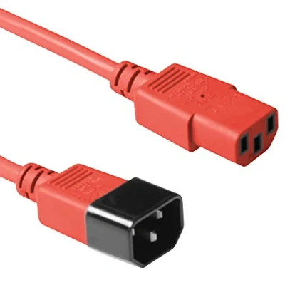 Obrázek ACT kabel pro studené spotřebiče 1,2 m, C13 na C14 studená zařízení prodloužení, IEC zástrčka zdířku 3 Pin AK5105 červený