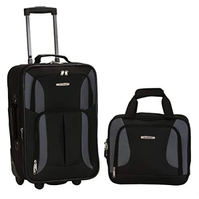 Obrázek Rockland Fashion Softside Upright Luggage Set, černá/šedá, Sada kufrů