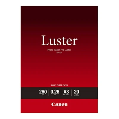 Obrázek Canon Fotopapír Luster LU 101 lesklý bílý (DIN A3 20 listů) pro inkoustové tiskárny PIXMA tiskárna 29,7 x 42 cm (260 g/m²)
