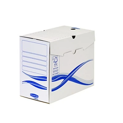Obrázek Bankers Box Basic Archivní krabice (A4+, 80 mm) 25 kusů bílá/modrá 150 mm
