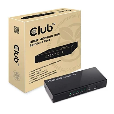 Obrázek Club 3D CSV 1380 HDMI Splitter 1 vstup na 4 výstupy 4K60Hz UHD retail černý