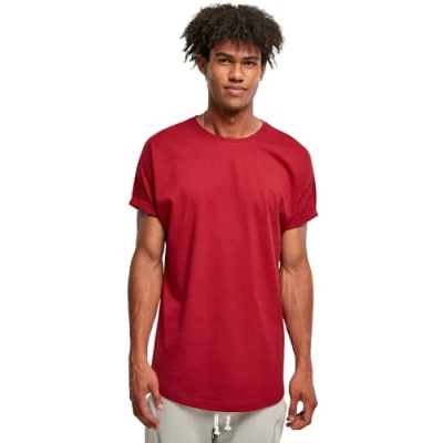 Obrázek Urban Classics LONG Shaped Turnup Jednoduché tričko, Muži, Velikost: XXL, Brickred