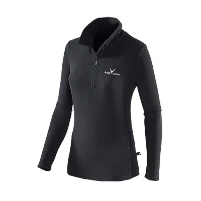 Obrázek Black Crevice Dámský flísový lyžařský svetr pro dámy velikosti I Dámské funkční tričko lyžařské rolovací se zipem Midlayer ze 100% mikrofleecu