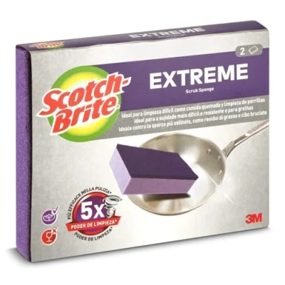 Obrázek Faser Scotch Brite mit Schwamm, lila (extrem), 2 Stück (Verpackung kann variieren)