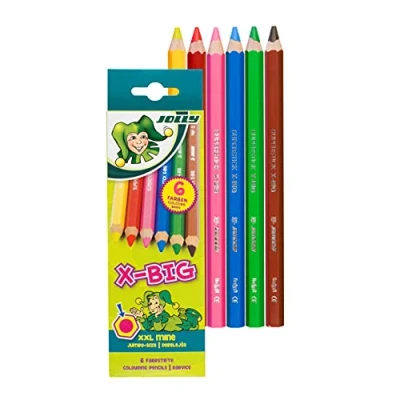 Obrázek JOLLY X BIG pastelky v 6 barvách, tříděné kartonovém pouzdře