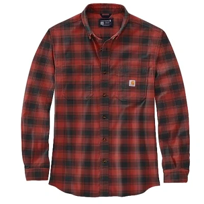 Obrázek Carhartt Pánské Rugged Flex Relaxed Fit Midweight Flannel Long Sleeve Plaid Shirt T, Red Ochre, XXL