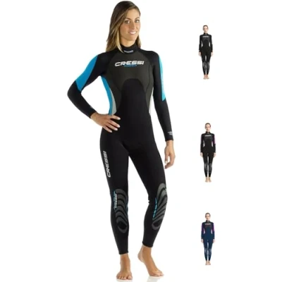 Obrázek Cressi Morea dámský neoprenový oblek 3 mm pro všechny druhy vodních sportů, černá/tyrkysová/šedá, XL/5
