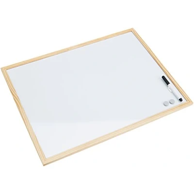 Obrázek Bi Office Budget Whiteboard s dřevěným rámem, magnetická, 5 velikostí volitelná, 60 x 45 cm