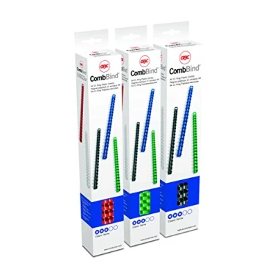 Obrázek GBC 4020636 plastový vázací hřbet, A4, 21 kroužků, 8 mm na 45 listů, 25 kusů vázacích hřbetů z PVC, bílá
