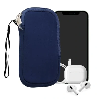 Obrázek kwmobile pouzdro na mobilní telefon pro smartphony L 6,5&quot; neoprenové mobil tmavě modré 16,5 x 8,9 cm vnitřní rozměry