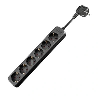 Obrázek Goobay 96050 Steckdosenleiste / Mehrfachsteckdosenleiste mit 6 Steckdosen Schutzkontaktsteckdosen Berührungsschutz 3500 W 16 A 230 V Kabellänge 3m