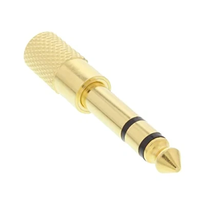 Obrázek InLine 99305P audio adaptér, 6,3 mm jack konektor na 3,5 zdířku zdířky, stereo, zlatý, 1 kus