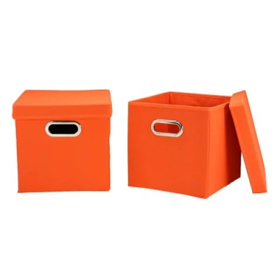 Obrázek Household Essentials Sada kostek s víkem, oranžové, balení 2 ks